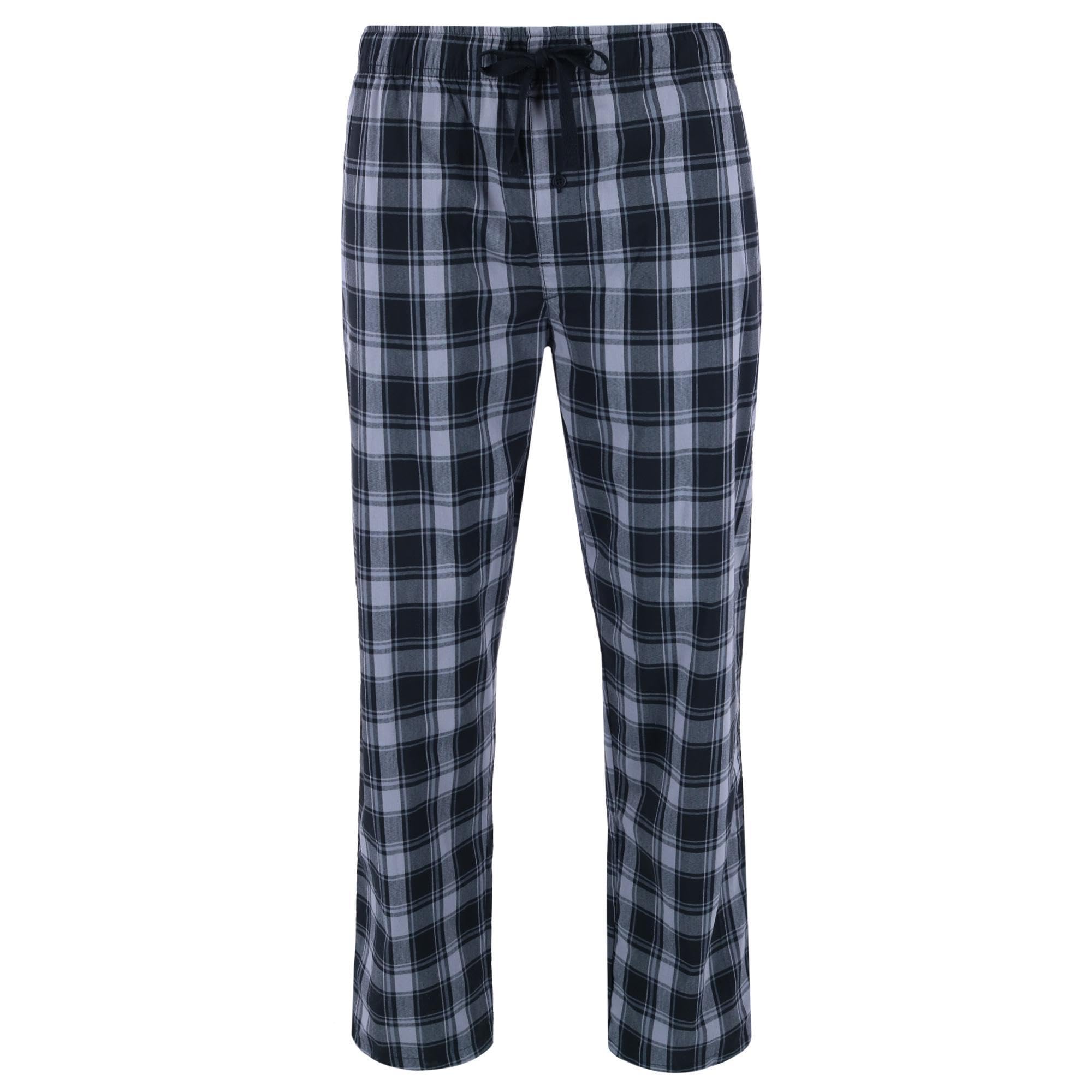 Hanes Men's Big & Tall Comfort Flex Plaid Pyjama Lounge Pant, 5X, Grey and Black