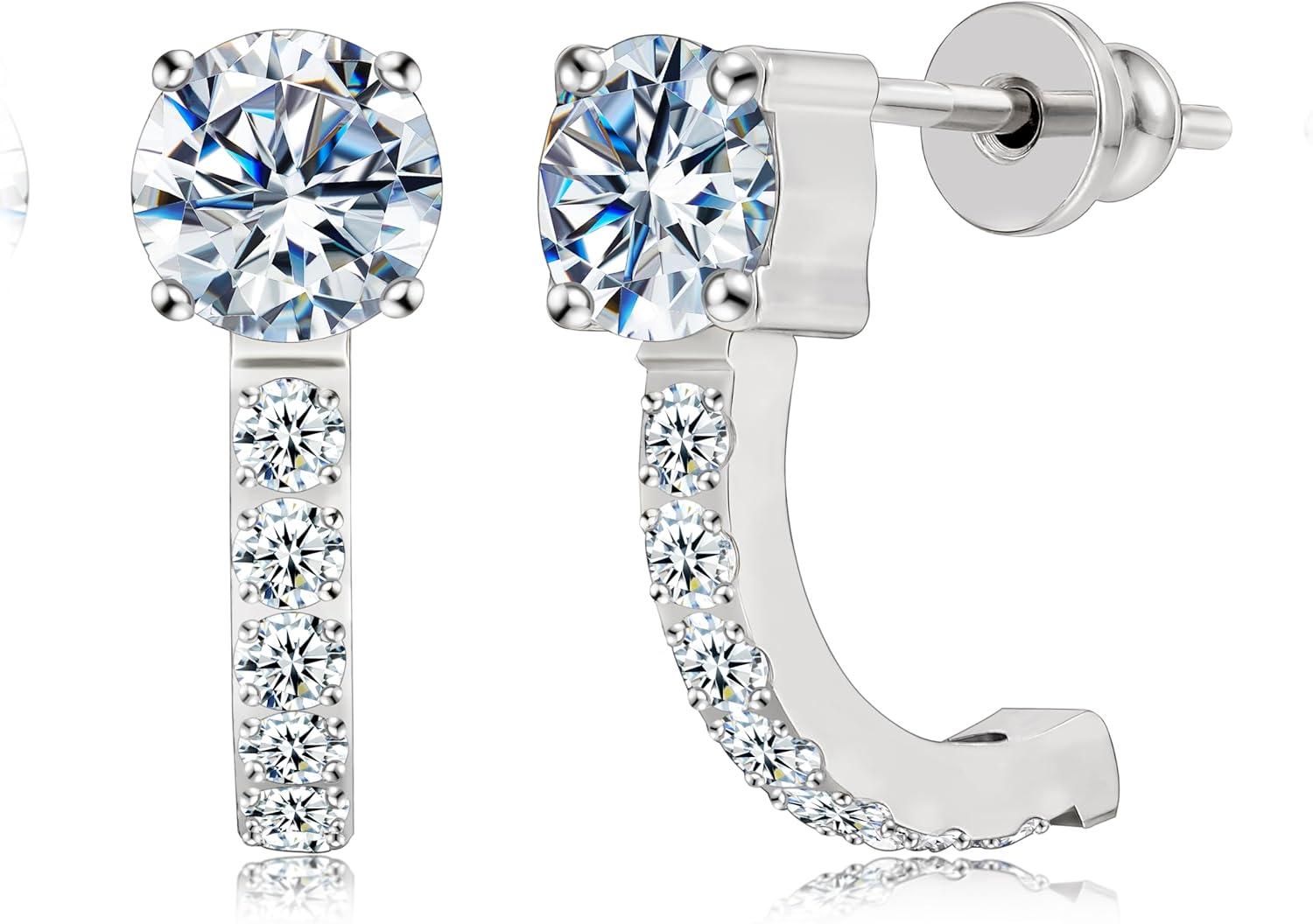 Limerencia Hypoallergenic F136 Pure Titanium Post Cubic Zirconia Huggie Earrings | Small Hoop Earrings for Women Men | Lightweight Fashion Stud Earring for Sensitive Ears