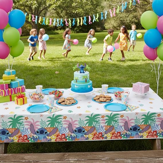Unique Lilo and Stitch Table Cloth (2 Pack) - Lilo and Stitch Birthday Party Decorations - Officially Licensed - 2 Plastic Table Cloths, Including Checklist