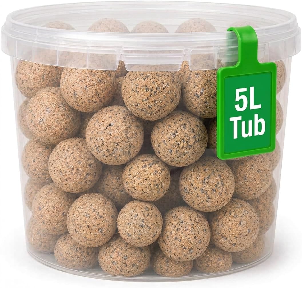 Premium High Energy Suet Fat Balls for Wild Birds, 5 Litre Tub, Approx. 40 Balls