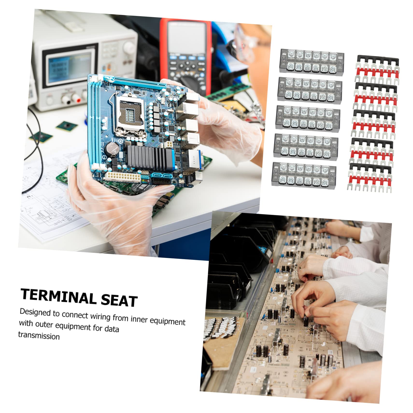 TOPBATHY 2 Set Morsettiera Elettrica Set con Collegamento Doppia File per Distribuzione Alimentazione Terminal Block Robusto e Conduttivo per Trailer e Impianti Marini