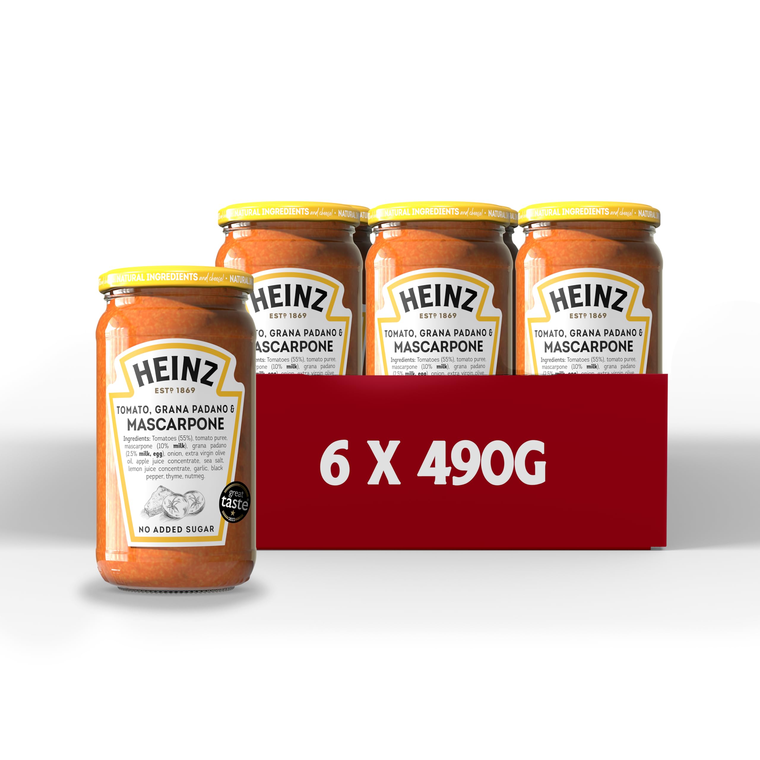 Heinz Tomato, Grana Padano and Mascarpone Pasta Sauce 6 x 490g