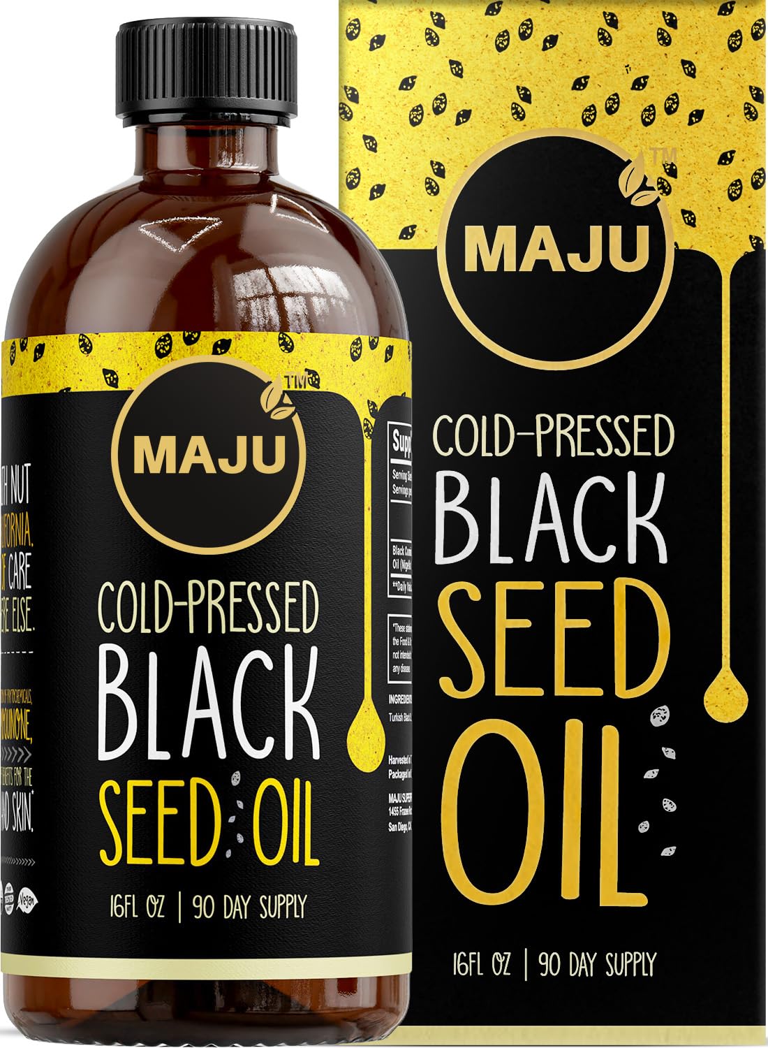 Amazon.com: MAJU's Black Seed Oil 16oz: 2X Thymoquinone, Cold