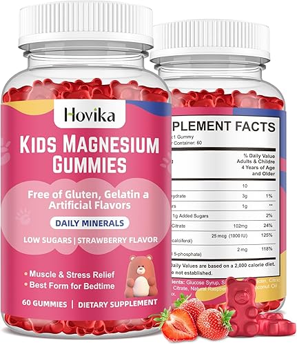 Vista 16 de Gominolas de magnesio para niños - Glicinato de magnesio, citrato, prebiótico, zinc - Complejo de magnesio para niños y adultos, gomitas calmantes
