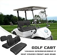 Vista 7 de XUANYUDG0769 Fundas de Asiento Delantero y Trasero para Carrito de Golf para EZGO TXT/RXV Club Car DS/Precedent Yamaha G29, Hechas de Vinilo