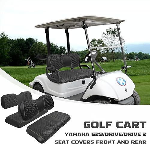Miniatura 7 de Fundas de asiento delantero y trasero para carrito de golf EZGO TXTRXVClub Car DSPrecedentYamaha G29 OEM Cojín de asiento ordinario, cuero de vinilo