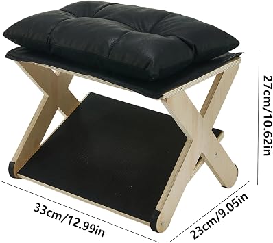 Foot Rest for Under Desk at Work, Non-Slip Wooden Under Desk Footrest, Ergonomic Foot Stools for Office Home (Black, OneSize)