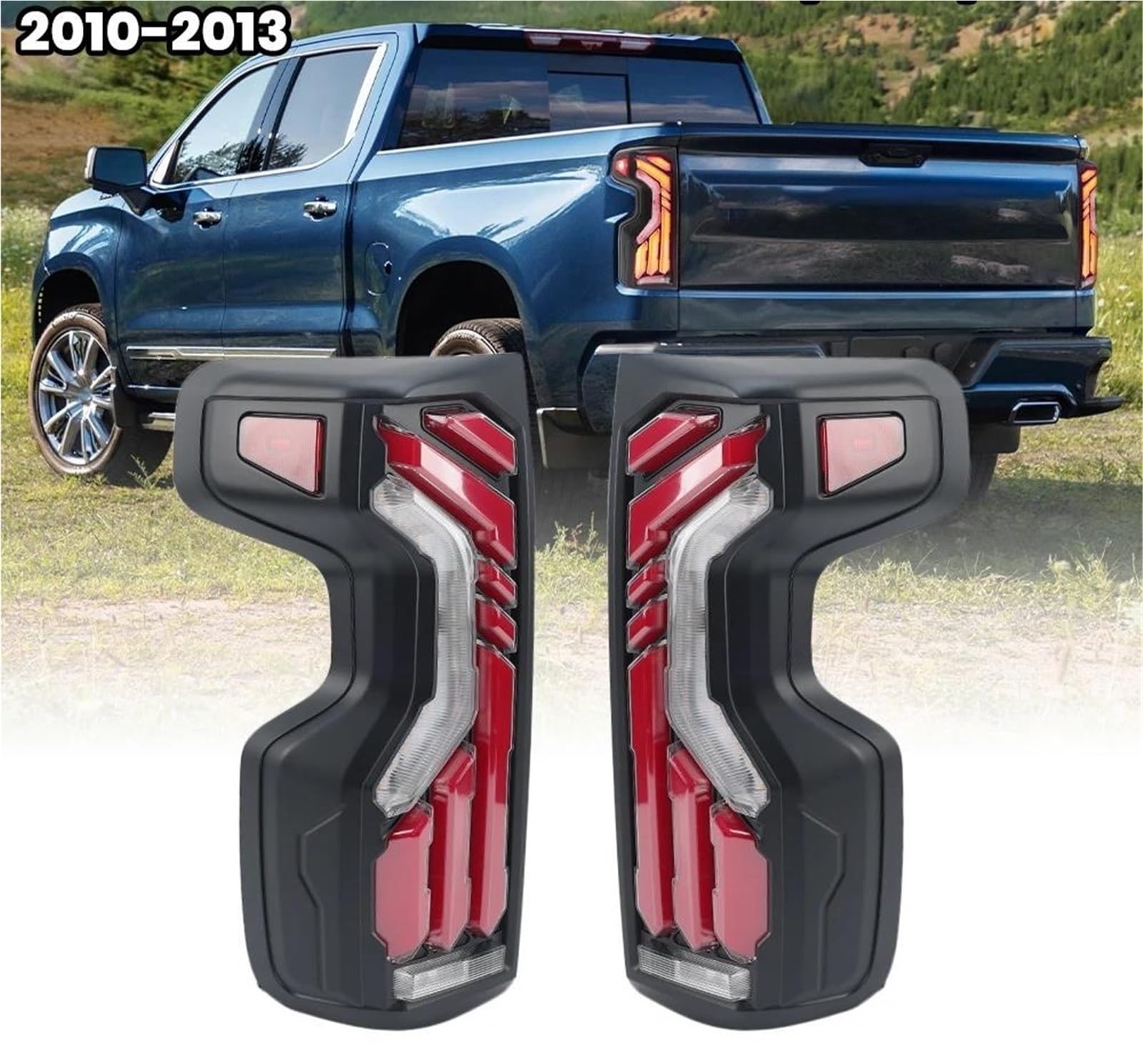 Luz Trasera 1 Par De Luces Traseras LED, Conducción, Freno Y Marcha Atrás Para Chevy Para Silverado 1500/2500/3500 2019-2023 Luces Traseras