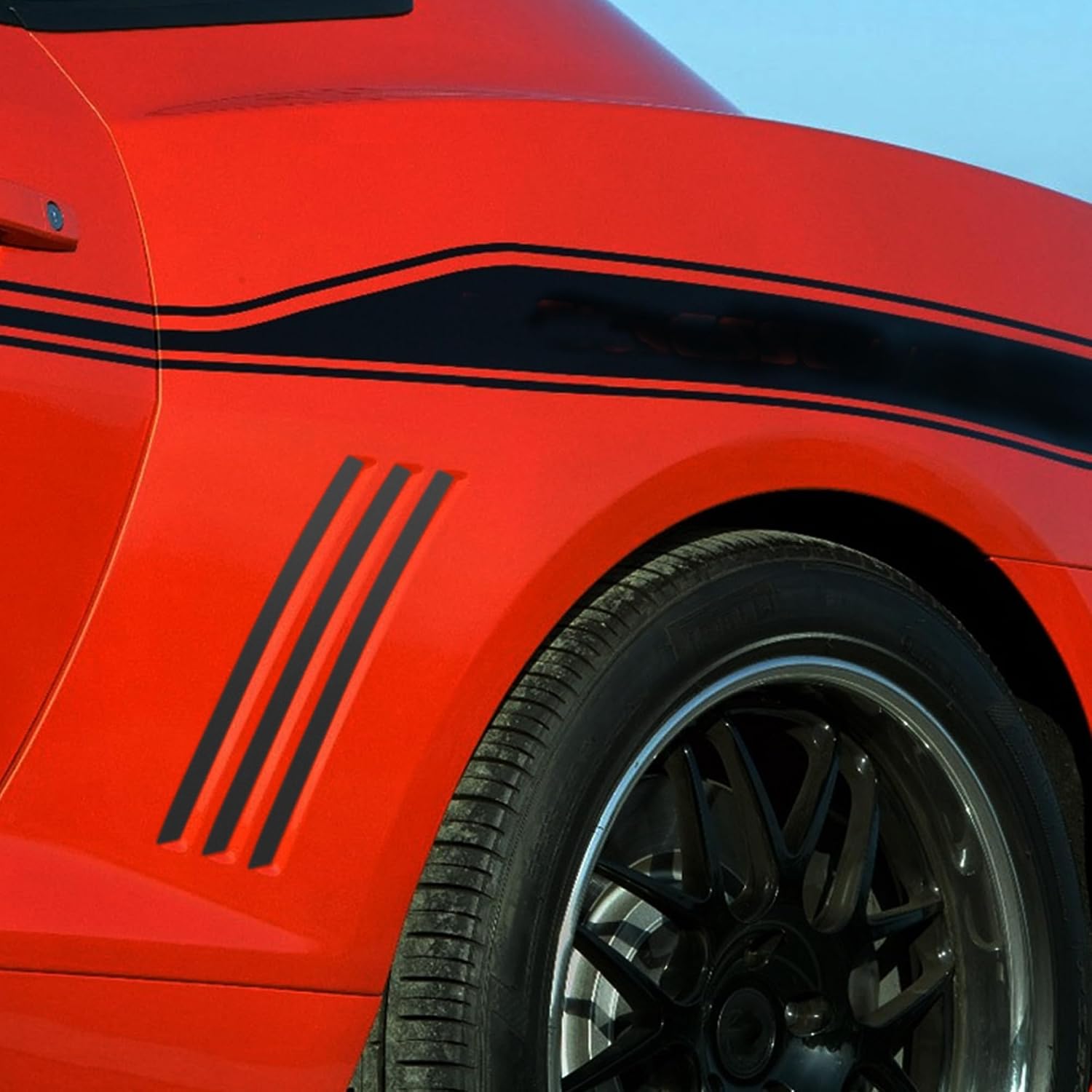 TOMALL 6pcs Car Side Vent Insert Stripe Vinyl Stickers Compatible with Chevrolet Camaro 2010-2015 Inlay Side Vent Gill Decals for Car (Matte Black)