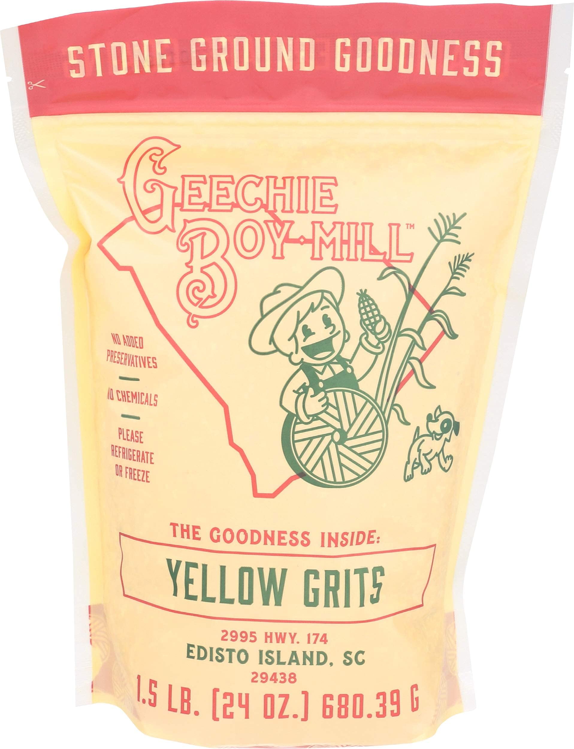 Geechie Boy Mill, Grits Yellow, 24 Ounce - Pack of 2