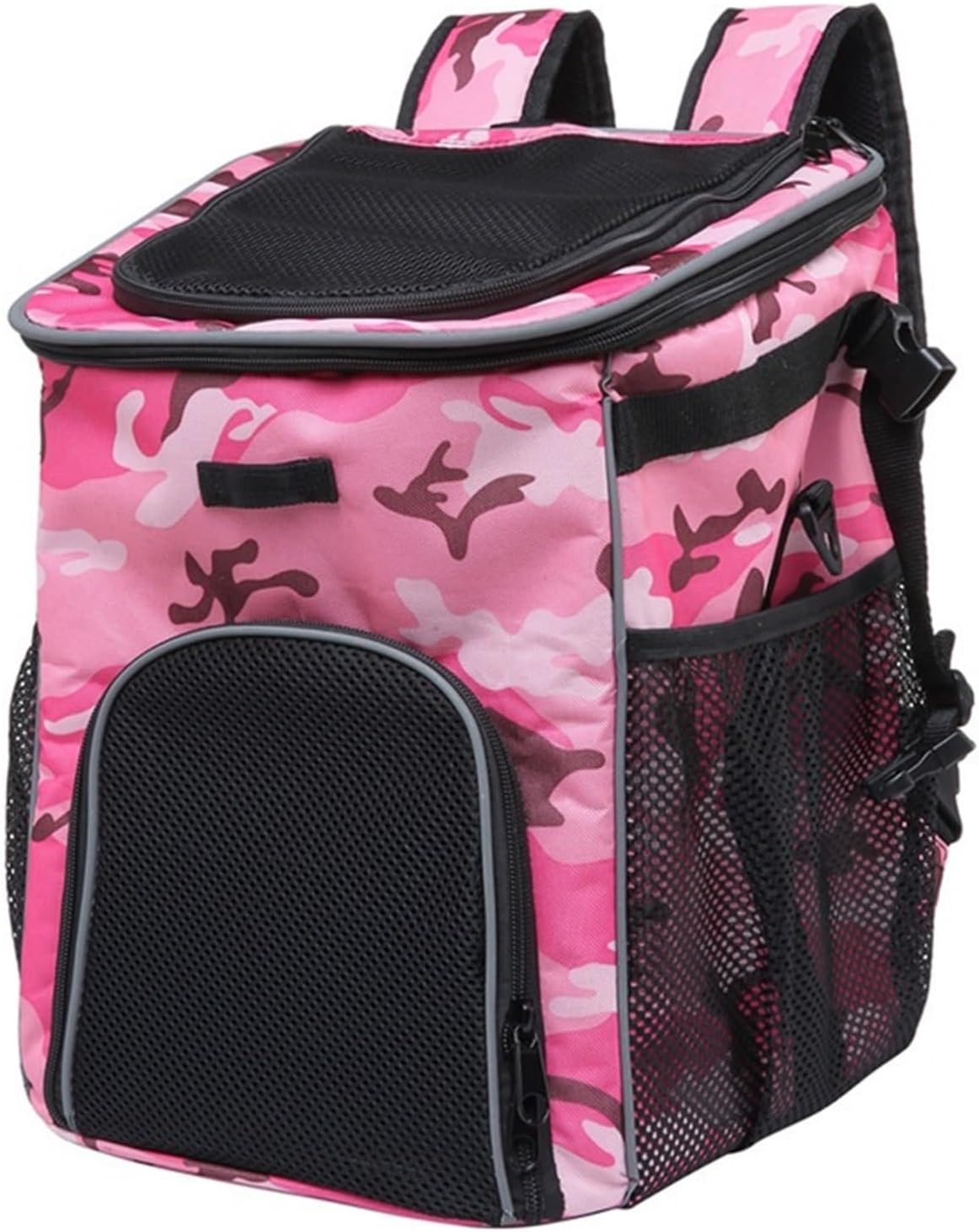 Washable Foldable Cycle Bike Pet Backpack - 2 in 1 Shoulder Bag for Cats and Dogs(Pink Camouflage)
