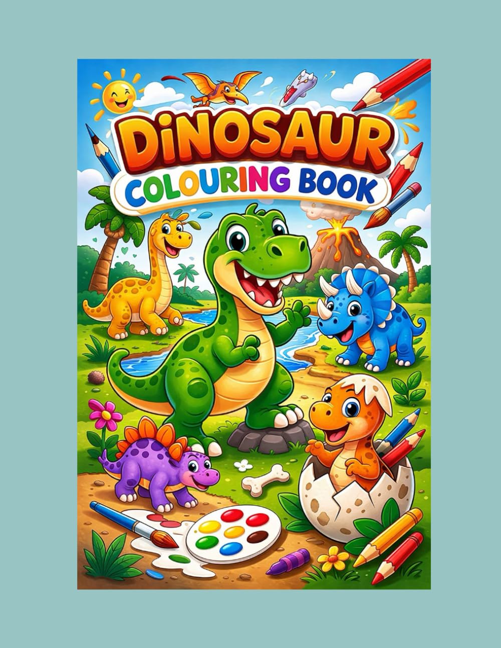 Dinosaur coloring book for kids: Let's Fun