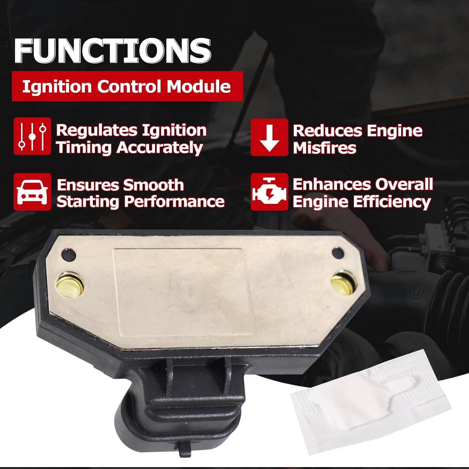 1ST Engine Ignition Control Module for Buick 1996, for Cadillac 1996 1999-2000, for Chevy 1996-2007, for GMC 1996-2005 Replaces OE: 10482803 16201599 16208961 DM579, 6H1051
