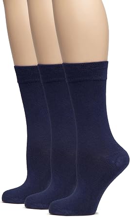 Hugh Ugoli Womens Thin Bamboo Crew Socks, 3-6 Pairs, Soft, Dress, Trouser
