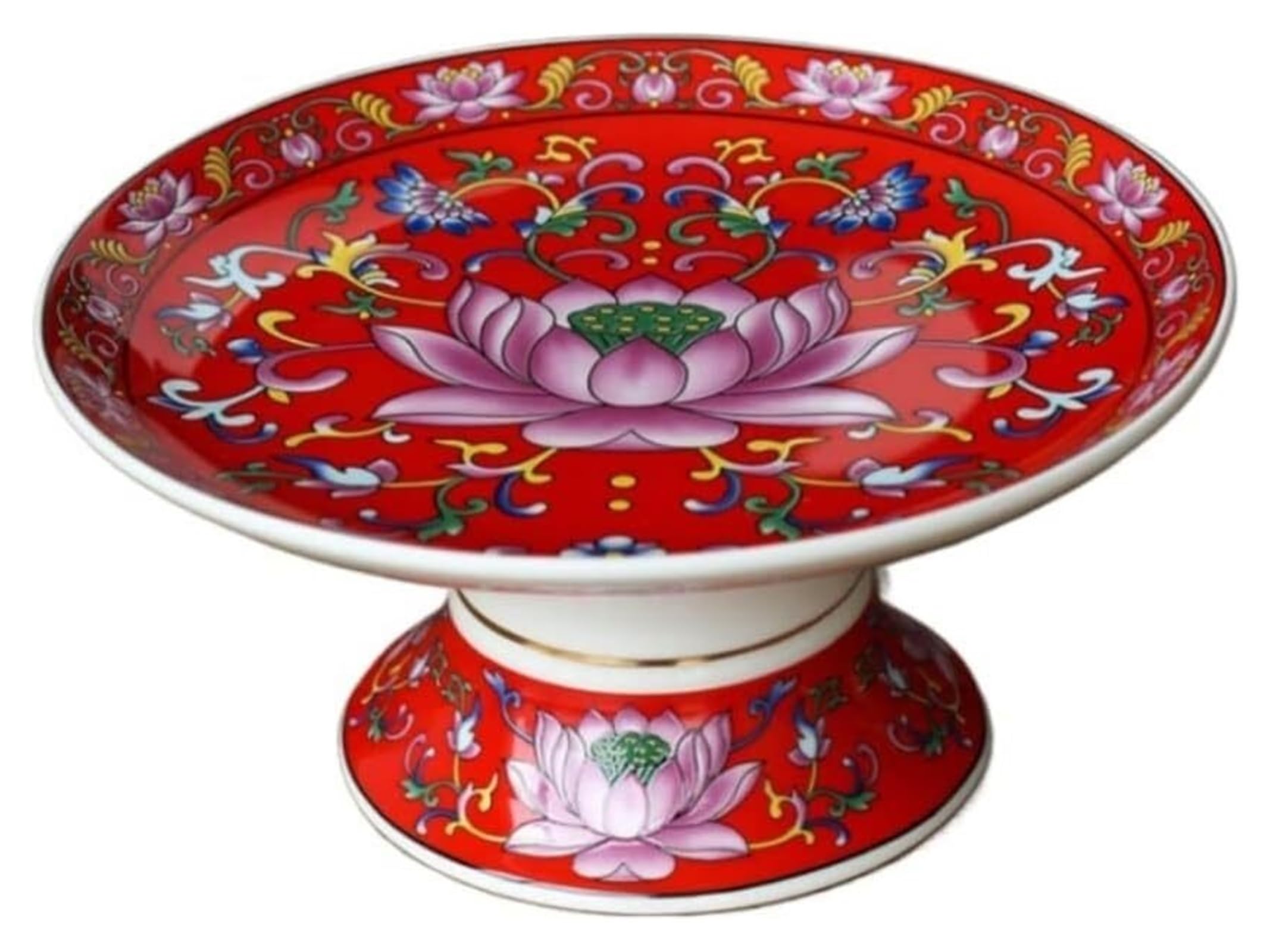 IROEJT Fruit Bowls Kitchen Counter Ceramic Enamel Chinese Style Fruit Bowl Hand Painted Fruit Table Fruit Storage Box Farmhouse Vegetable