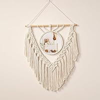 jontell Boho Macrame Round Wall Mirror - Handcrafted Hanging Circle Mirror for Bedroom, Living Room, Entryway & Vanity Decor