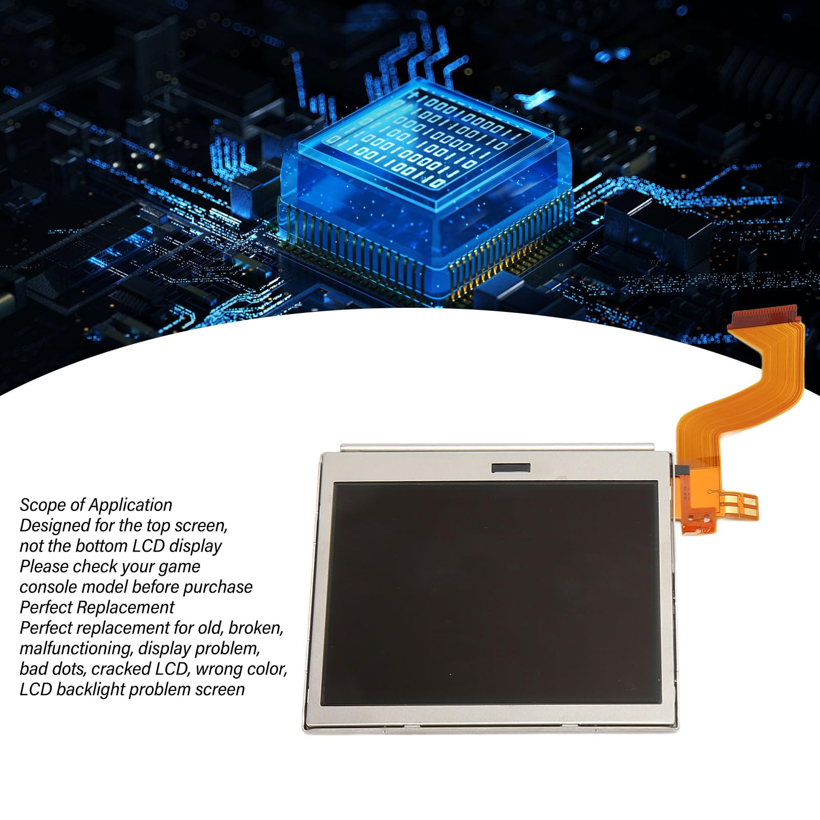 Reemplazo de Pantalla LCD Superior Original para DS Lite DSL NDSL, 7,2 X 6,3 Cm