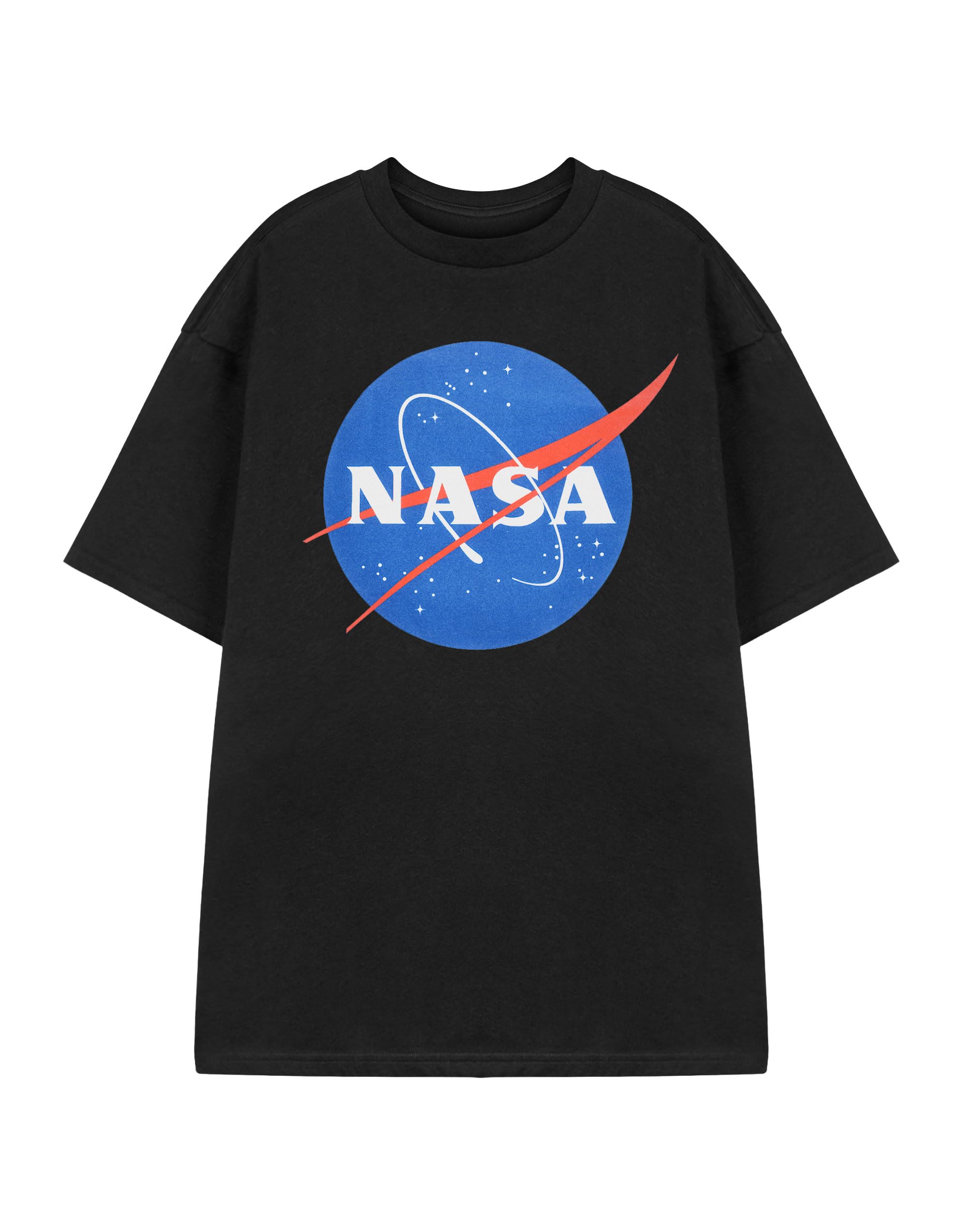 Vanilla Underground Unisex Black - Classic Logo Nasa Classic Logo Black Short Sleeved T-Shirt | Space Exploration Graphic Tee | Retro Style Logo Apparel For Men & Women | Official Nasa Merchandise Astronomy Gift