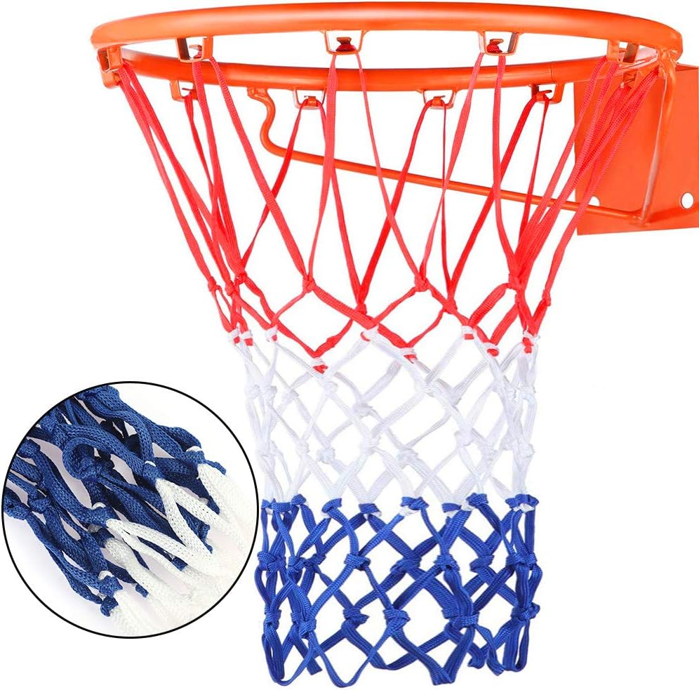 Heavy Duty Basketball Net Replacement All Weather Basketball Net Fits Standard Indoor or Outdoor, 12 Loop