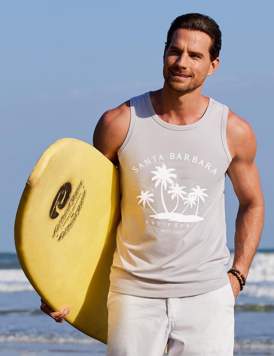 COOFANDY Mens Beach Tank Tops Summer Cotton Sleeveless Graphic T Shirts Palm Tree Casual Vacation Muscle Tank - Image 4