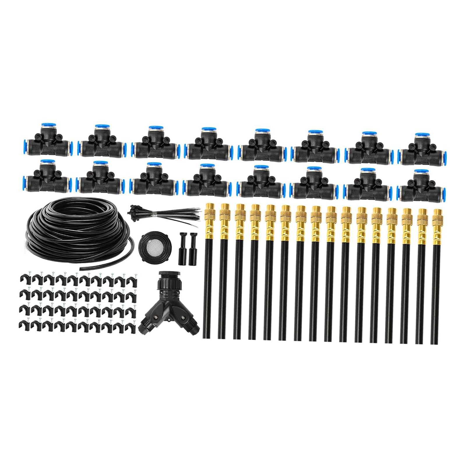 Fast Fit Gartenbewässerungsset mit verstellbaren Nebel und Tropfdüsen für die Pflanzenpflege Gewächshaus und auf der Terrasse Tropfbewässerungsset, Bewässerungsschlauch, Gartennebel, verstellbare