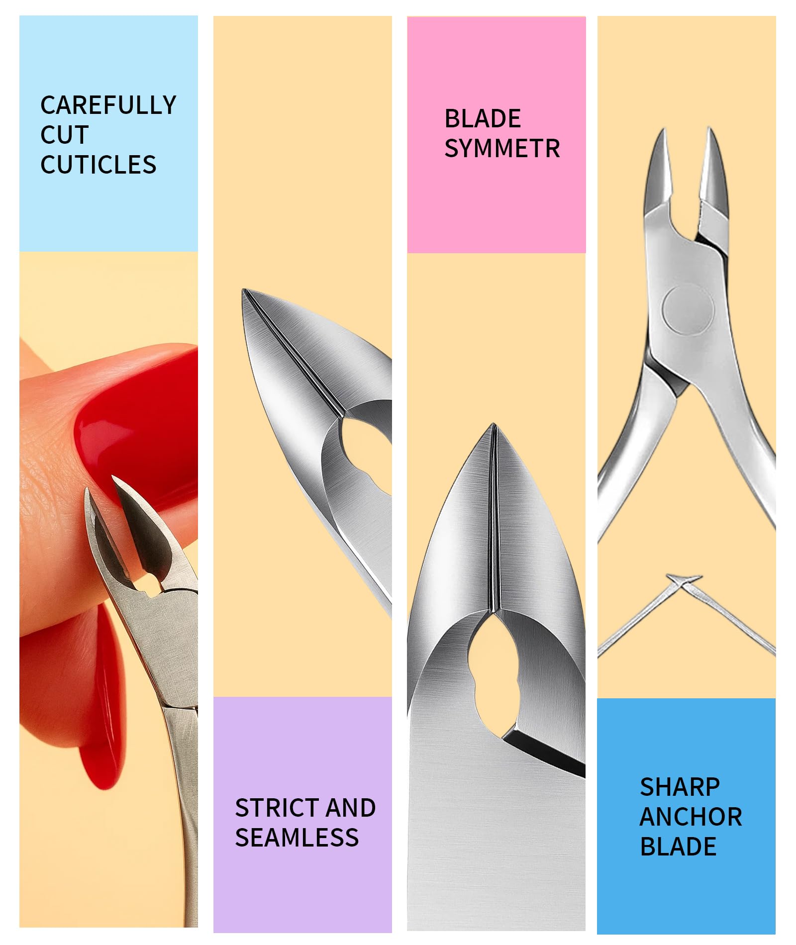 3-in-1 Nail Filer and Buffer Set, Professional Manicure Kit with Nail Shaper and Cuticle Clipper, Portable Nail Art Tools for Home Salon and Pet Grooming 3