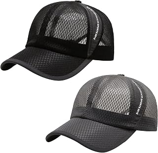 UNeedVog Boné de beisebol de malha respirável com 2 pacotes boné de aba reta ajustável casual chapéu de sol