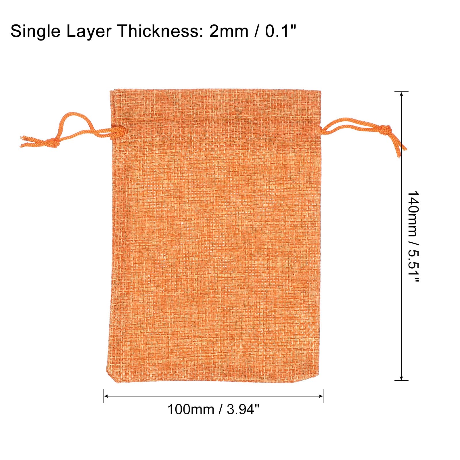 PATIKIL 6"x4" Coin Sacks Bag, 6Pcs Bank Deposit Change Transit Bags with Drawstring Canvas Gift Sacks, Orange - Image 2