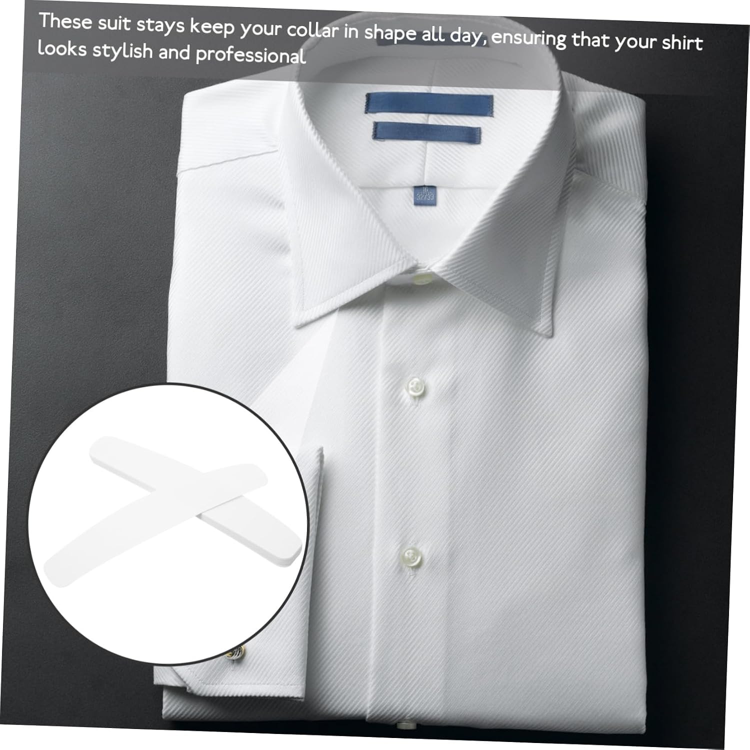 10pcs Collar Stays for Men Tie Adhesive Shirt Stays Extend Collar Suit Bend-resistant Stylish Appearance