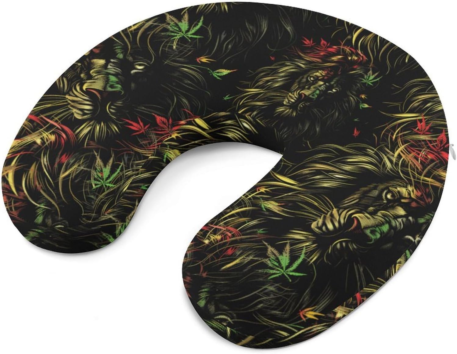 Rasta-Lion Travel Pillow U Shape Neck Pillow Washable Pillowcase for Sleeping Chair