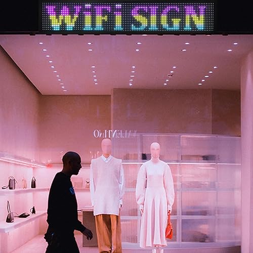 Miniatura 5 de P10 - Letrero de desplazamiento LED de 40 x 8 pulgadas, RGB a todo color WiFi programable, pantalla LED con alta resolución, alto brillo y nueva