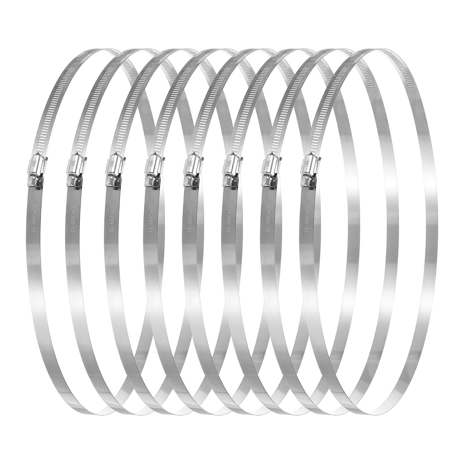 Collier pour conduit d'air PATIKIL réglable en inox antirouille 8 pièces