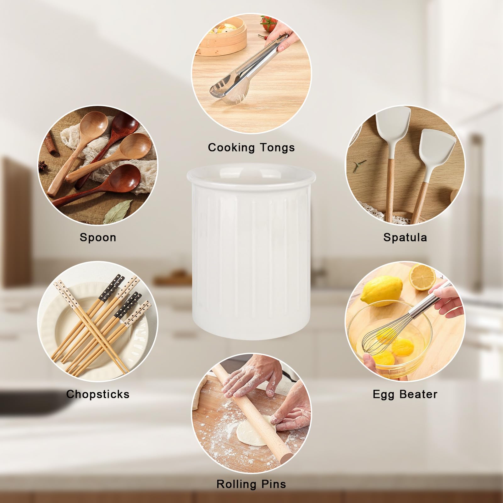 breerann Porta utensili da cucina, scolaposate in acciaio inox con