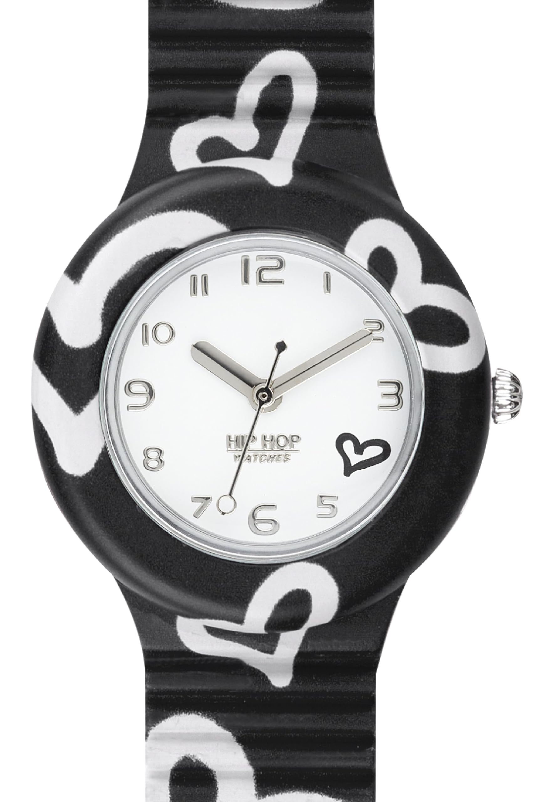 HIP HOP, Collezione Be Loved, Orologio Donna, Cinturino in Silicone Stampato, Cassa 32mm, Movimento al Quarzo, Resistente all'Acqua, Pratica Chiusura, Lunghezza Regolabile fino a 23,7 cm