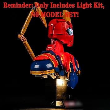 LED Light Set Compatible with LEGO Iron Spider-Man Bust 76326 Building Blocks Model - Model Set NOT Included