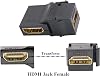 Acoplador Keystone HDMI de 90 grados, chapado en oro, inserto Keystone HDMI en ángulo recto, hembra a hembra, adaptador de acoplamiento 3D 4K para placa de pared (negro/paquete de 5) 5