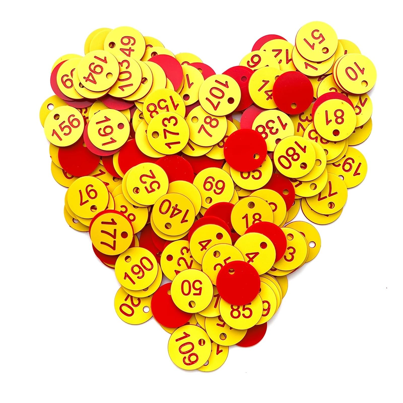 Zawieszki z wygrawerowanymi numerami, Grawerowane przywieszki numerowane, plastikowe przywieszki numerowane 1000 szt. 1-1000 Wielokolorowe(1-1000 Black Yellow)