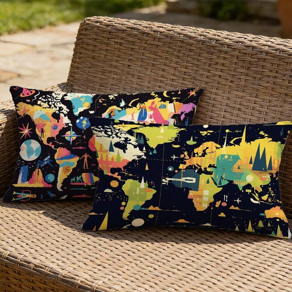 Housse de coussin de jardin 40x80 imperméable anti-UV pour mobilier extérieur