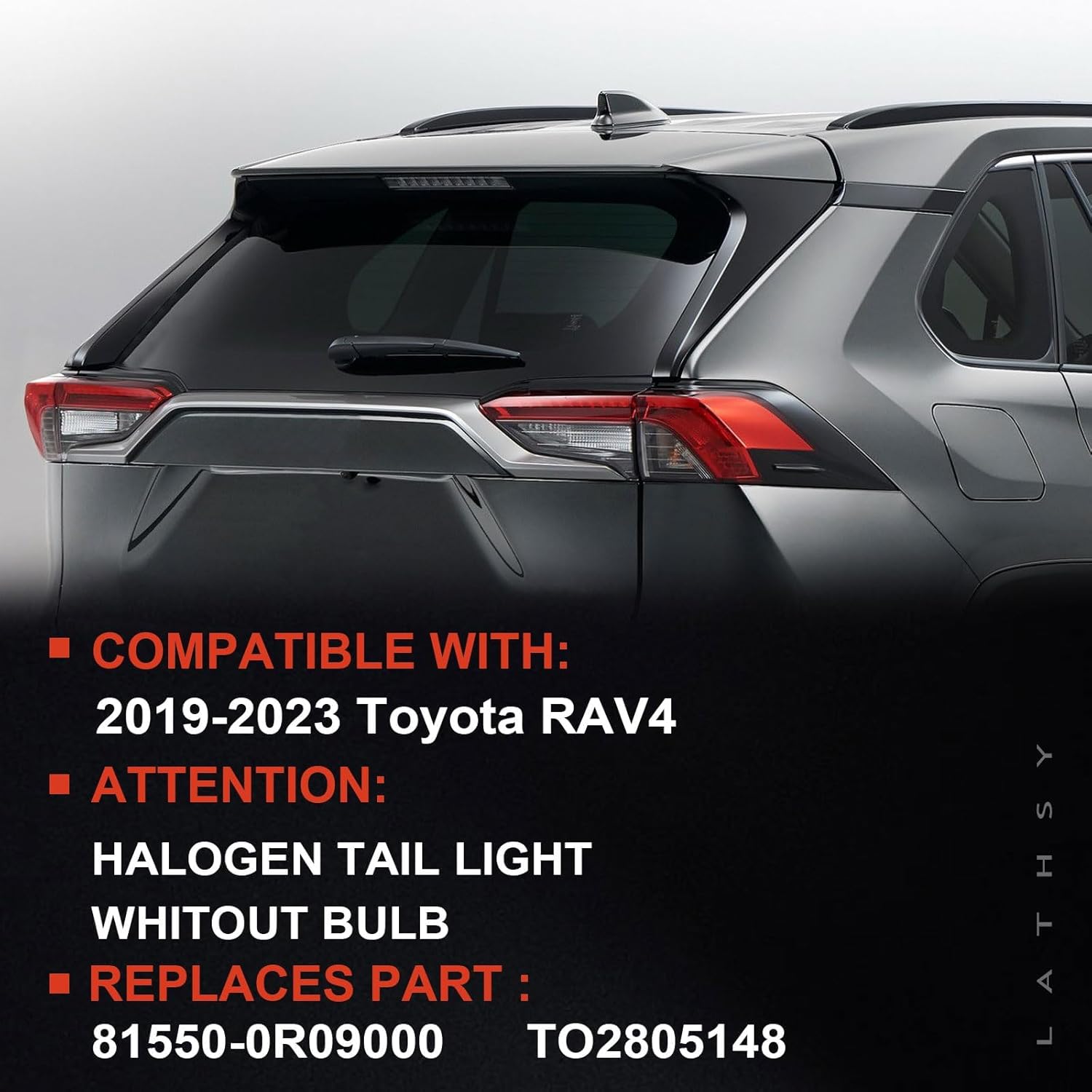Tail Light Outer Compatible With 2019-2023 Toyota RAV4 Right Passenger Side Taillight W/O bulb Replace TO2805148 81550-0R090