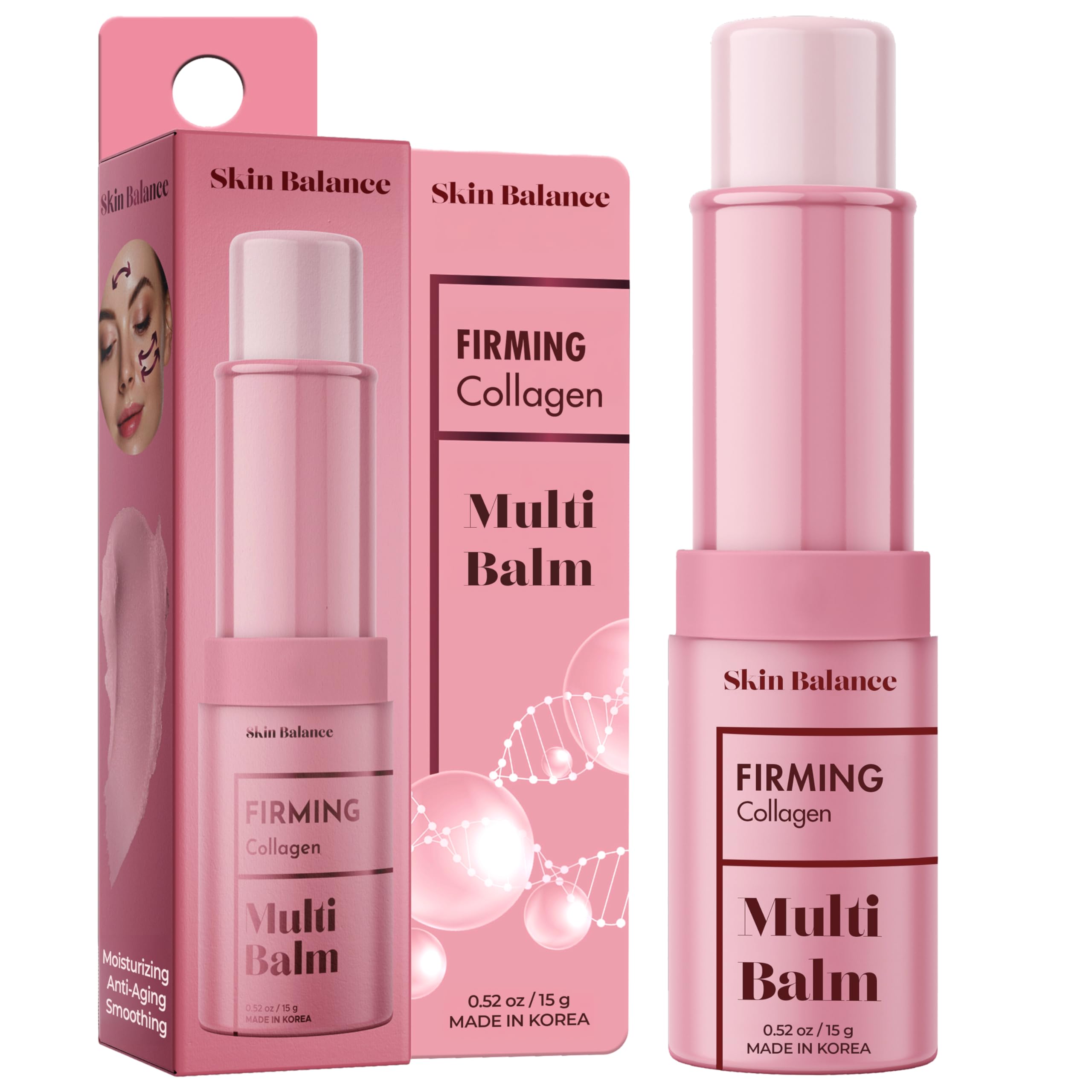 Collagen Multi-Balm - Dermatologist Tested Anti-Aging Korean Skin Care - Hydrates Firms Reduces Puffiness Dark Circles Clean Beauty