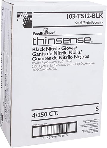 Miniatura 8 de FoodHandler 103-TS12-BLK FoodHandler thinsense nitrilo SM negro (paquete de 1000)