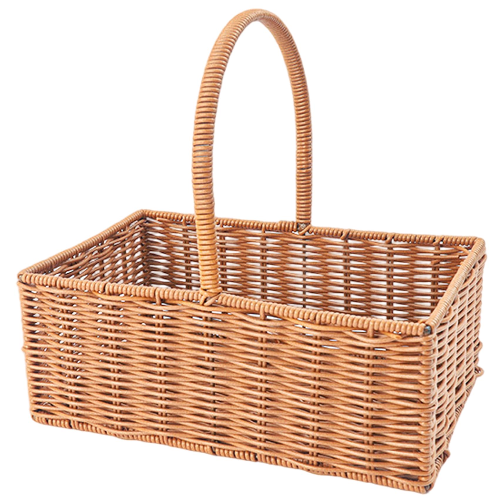 Hbbgdiy Harvest Basket 11x7.3x4.3 Inch Woven Garden Gathering Basket with Handle, Portable Storage Organizer for Fruits, Vegetables, Picnic, Home & Outdoor Use