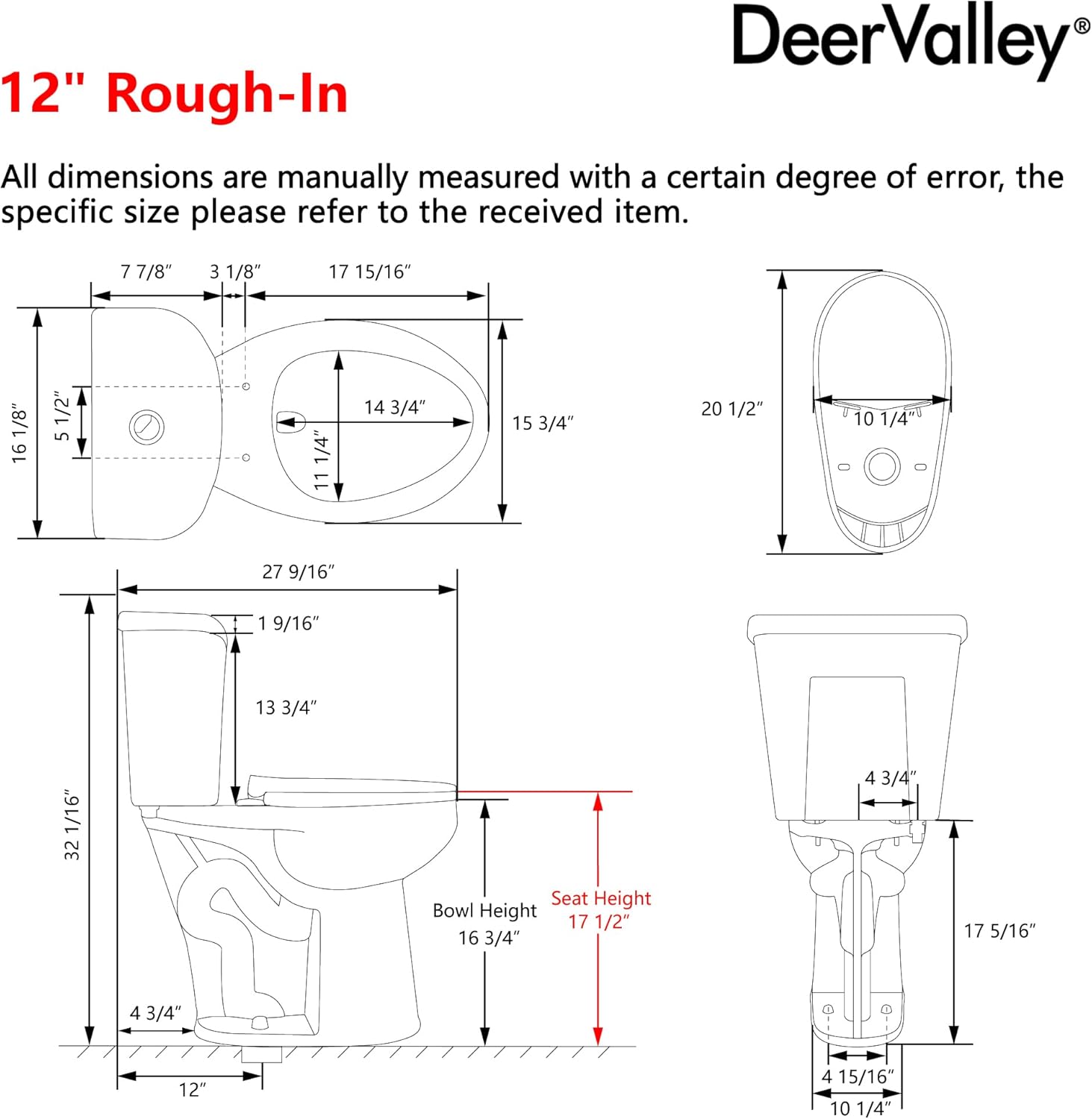 2-Piece Dual Flush Toilet 0.8/1.28 GPF Elongated ADA Seat Height Toilet White MAP 1000g Flush Includes Quiet-Close Seat