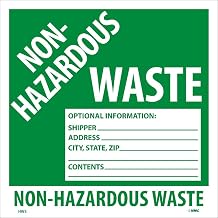 NMC HW5ALV Non-Hazardous Waste Optional Information Shipper, Address, City, State, Zip, Contents Label - [Roll of 500] Hazmat Label