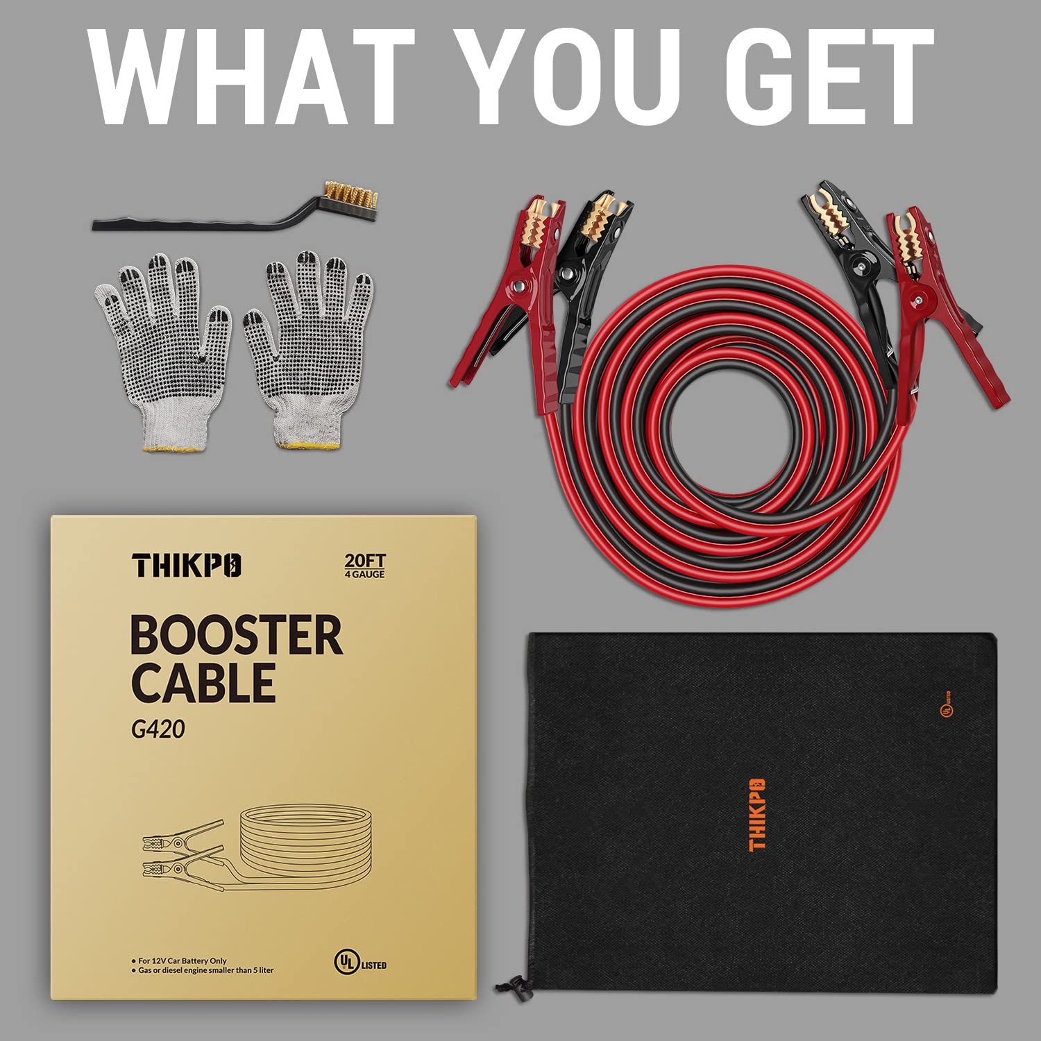 Buy THIKPO G420 Heavy Duty Jumper Cables, Booster Cables with ULListed