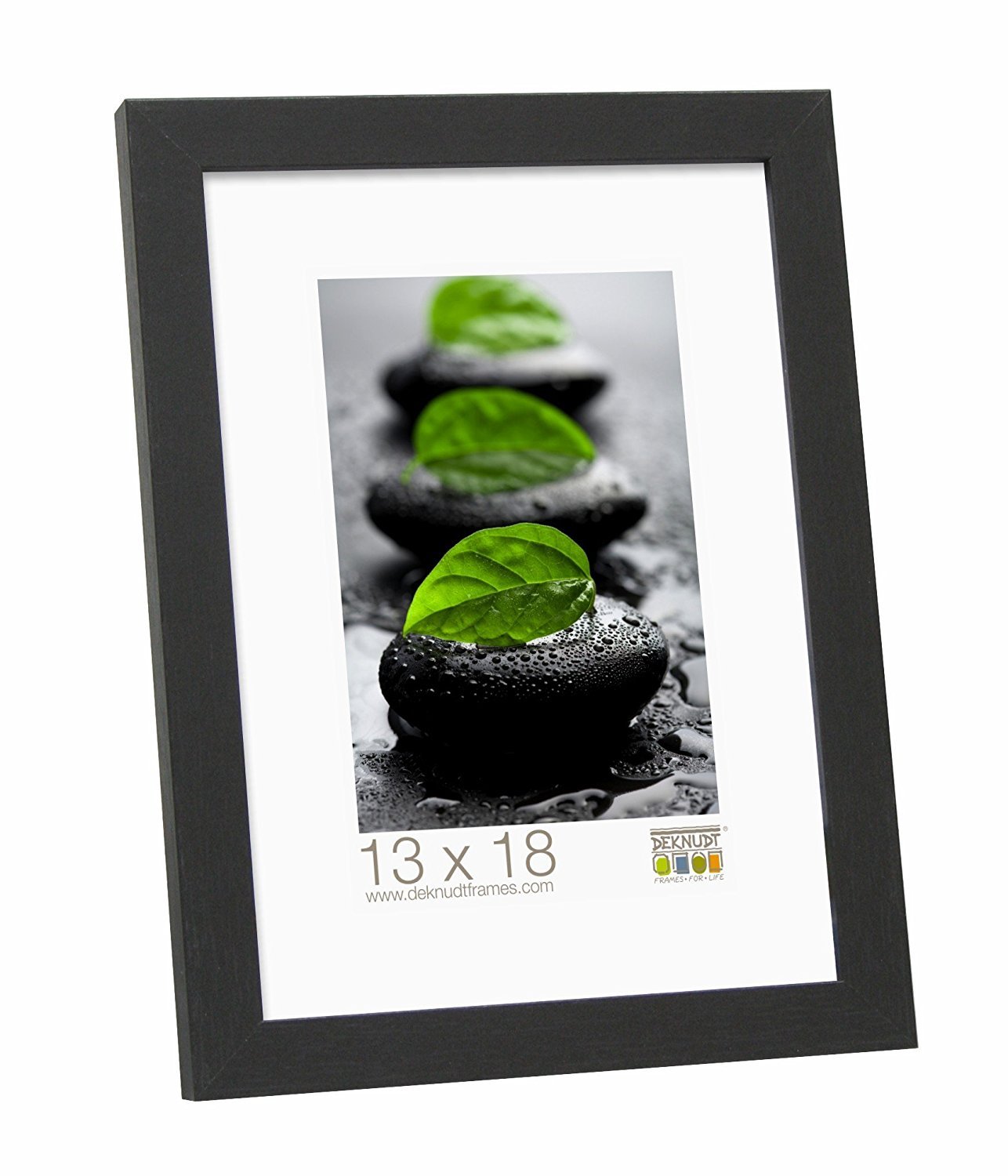 Deknudt Frames S44CF2-40.0X60.0 - Marco de Fotos (Madera, Marco Fino, 63,5 x 43,5 x 1,47 cm), Color Negro