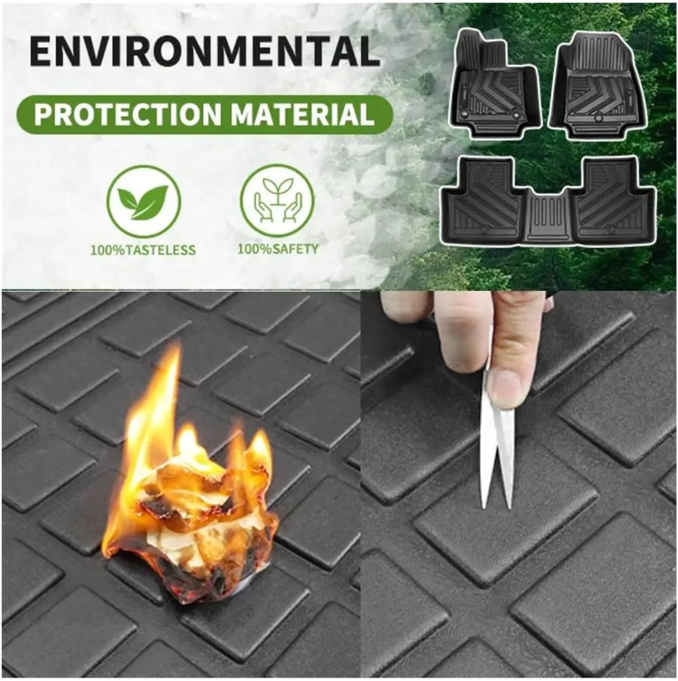 Car Floor Mat and Cargo Liner +Backrest Mat Compatible Compatible with 2020-2024 Toyota Rav4 Floor Mats Trunk Liners Back Seat Cover TPE Mat(Full Set LHD,Hybrid)