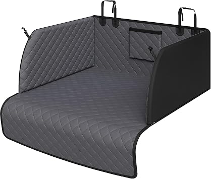 PETICON SUV Cargo Liner for Dogs, Waterproof Trunk Cover with Cushioned Sides to Protect Pet, Full Coverage Non-Slip Seat Cover for SUVs with Bumper Flap Protector