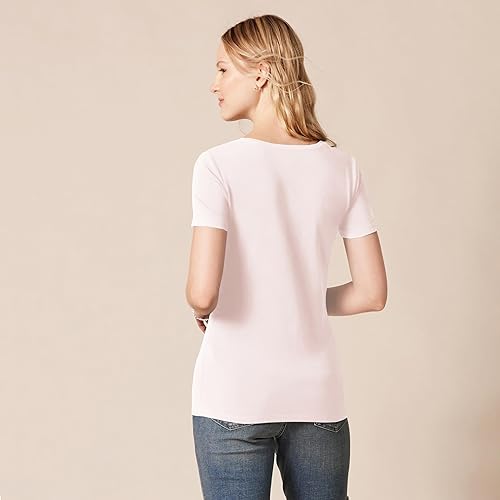 Vista 402 de Yaxa Essentials Women's Regular-Fit Short-Sleeve Crewneck T-Shirt