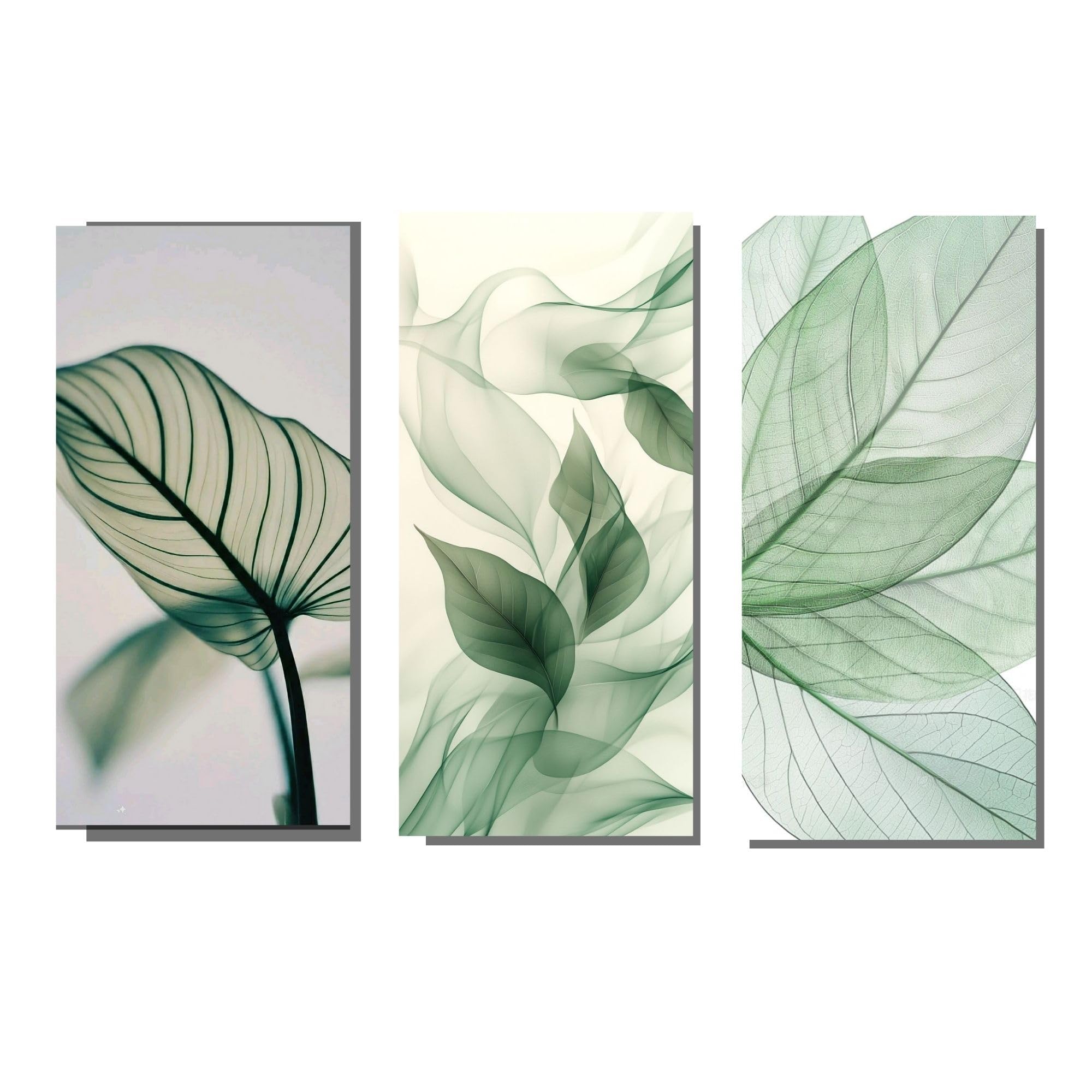 S0UL7 Wall Decor for Living Room- Emerald green leaves Wall Hangings for Home Decoration-Double Tape wall decor, Leafy design theme, Wall Art for Decoration-image-48